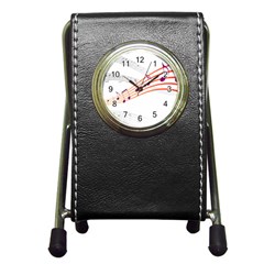 Music Notes Clef Sound Pen Holder Desk Clock by Bajindul