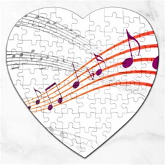 Music Notes Clef Sound Jigsaw Puzzle (heart) by Bajindul