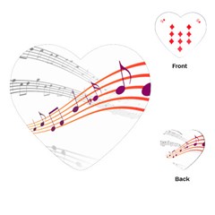 Music Notes Clef Sound Playing Cards (heart) by Bajindul