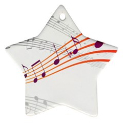 Music Notes Clef Sound Star Ornament (two Sides) by Bajindul