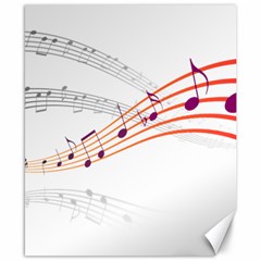 Music Notes Clef Sound Canvas 8  X 10  by Bajindul