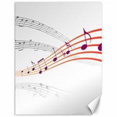 Music Notes Clef Sound Canvas 12  X 16  by Bajindul