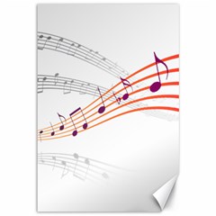 Music Notes Clef Sound Canvas 12  X 18  by Bajindul