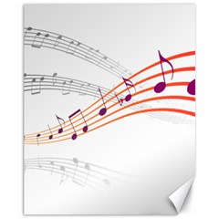 Music Notes Clef Sound Canvas 11  X 14  by Bajindul