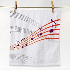 Music Notes Clef Sound Face Towel by Bajindul