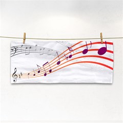 Music Notes Clef Sound Hand Towel by Bajindul