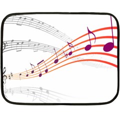 Music Notes Clef Sound Fleece Blanket (mini) by Bajindul