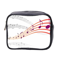 Music Notes Clef Sound Mini Toiletries Bag (two Sides) by Bajindul