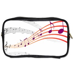 Music Notes Clef Sound Toiletries Bag (one Side) by Bajindul