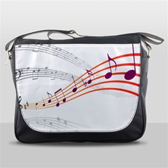 Music Notes Clef Sound Messenger Bag by Bajindul