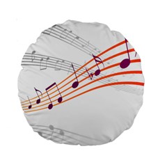 Music Notes Clef Sound Standard 15  Premium Round Cushions by Bajindul