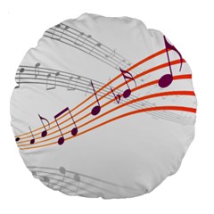 Music Notes Clef Sound Large 18  Premium Round Cushions by Bajindul