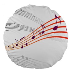 Music Notes Clef Sound Large 18  Premium Flano Round Cushions by Bajindul