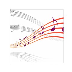 Music Notes Clef Sound Small Satin Scarf (square) by Bajindul