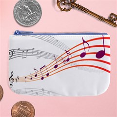 Music Notes Clef Sound Large Coin Purse by Bajindul