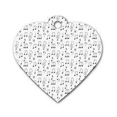 Music Notes Background Wallpaper Dog Tag Heart (one Side) by Bajindul