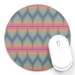 Pattern Background Texture Colorful Round Mousepads by Bajindul