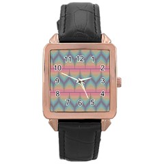 Pattern Background Texture Colorful Rose Gold Leather Watch  by Bajindul