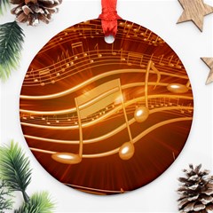 Music Notes Sound Musical Love Ornament (round) by Bajindul