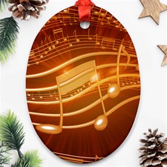 Music Notes Sound Musical Love Ornament (oval) by Bajindul