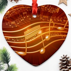 Music Notes Sound Musical Love Ornament (heart) by Bajindul