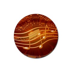 Music Notes Sound Musical Love Rubber Coaster (round)  by Bajindul