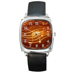 Music Notes Sound Musical Love Square Metal Watch by Bajindul