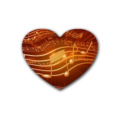 Music Notes Sound Musical Love Rubber Coaster (heart)  by Bajindul