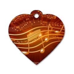 Music Notes Sound Musical Love Dog Tag Heart (two Sides) by Bajindul