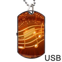 Music Notes Sound Musical Love Dog Tag Usb Flash (two Sides) by Bajindul