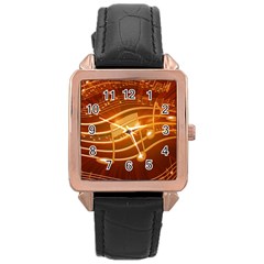 Music Notes Sound Musical Love Rose Gold Leather Watch  by Bajindul