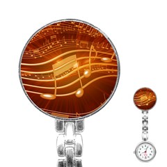 Music Notes Sound Musical Love Stainless Steel Nurses Watch by Bajindul