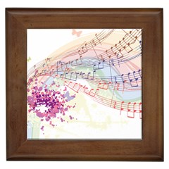 Music Notes Abstract Framed Tiles by Bajindul