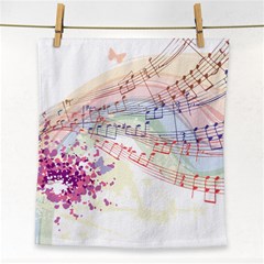 Music Notes Abstract Face Towel by Bajindul