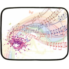 Music Notes Abstract Fleece Blanket (mini) by Bajindul