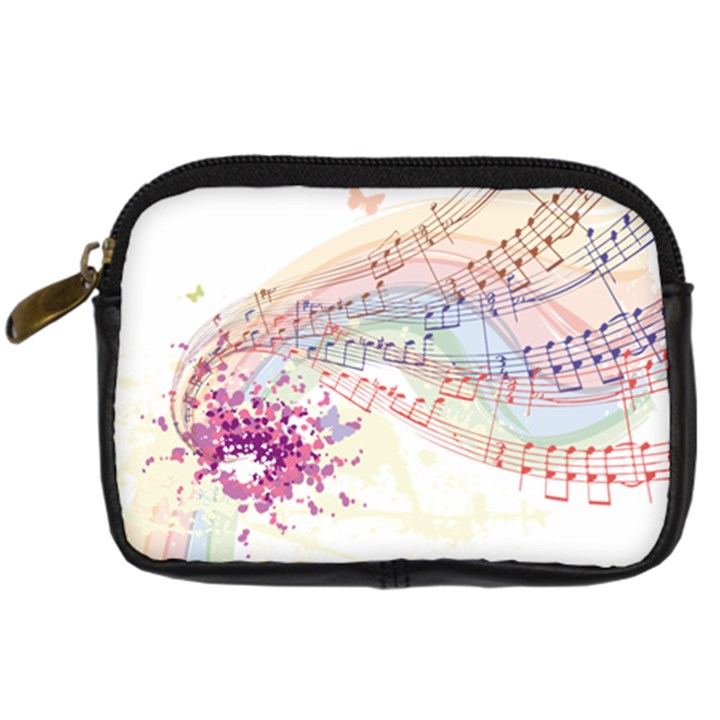 Music Notes Abstract Digital Camera Leather Case