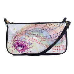 Music Notes Abstract Shoulder Clutch Bag by Bajindul