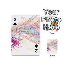 Music Notes Abstract Playing Cards Double Sided (mini) by Bajindul