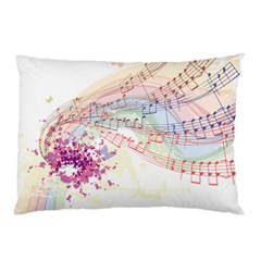 Music Notes Abstract Pillow Case (two Sides) by Bajindul