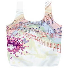 Music Notes Abstract Full Print Recycle Bag (xl) by Bajindul