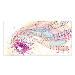 Music Notes Abstract Satin Shawl by Bajindul