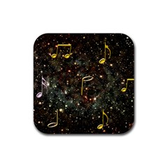 Music Clef Musical Note Background Rubber Coaster (square)  by Bajindul