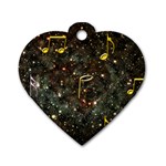 Music Clef Musical Note Background Dog Tag Heart (One Side) Front