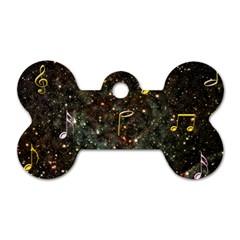 Music Clef Musical Note Background Dog Tag Bone (two Sides) by Bajindul