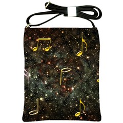 Music Clef Musical Note Background Shoulder Sling Bag by Bajindul