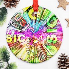 Music Abstract Sound Colorful Ornament (round) by Bajindul