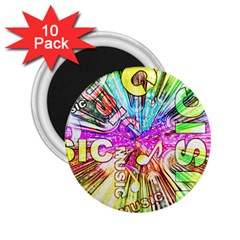 Music Abstract Sound Colorful 2 25  Magnets (10 Pack)  by Bajindul