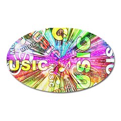 Music Abstract Sound Colorful Oval Magnet by Bajindul