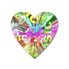 Music Abstract Sound Colorful Heart Magnet by Bajindul