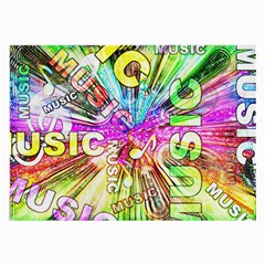 Music Abstract Sound Colorful Large Glasses Cloth (2 Sides) by Bajindul